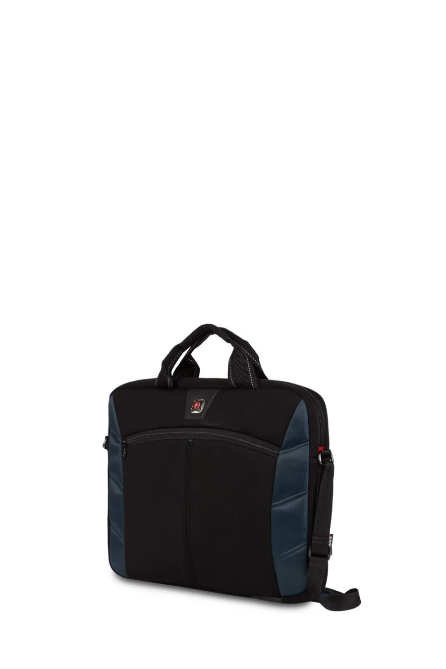 SWISSGEAR 17 Inch Laptop Slim Case - Lightweight Durable Laptop Bag for Business Travel, Black Blue Sherpa Design